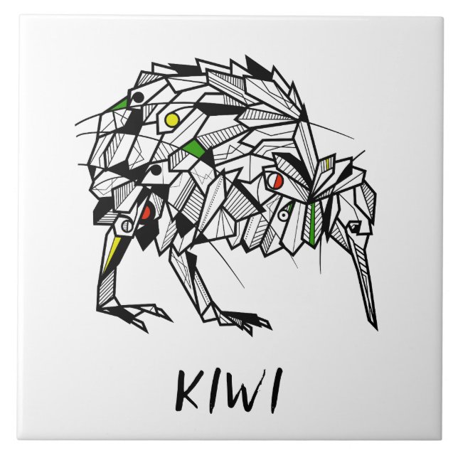 Azulejo De Cerâmica Koru Kiwi (Frente)