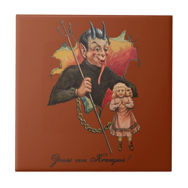 Azulejo De Cerâmica Krampus Breaking Through (Frente)