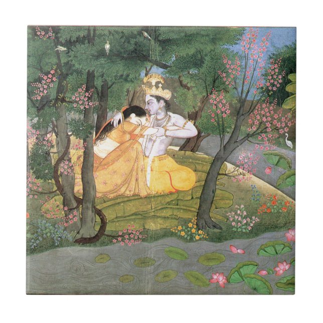 Azulejo De Cerâmica Krishna e Radha (Frente)
