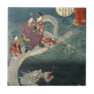 Azulejo De Cerâmica Kunisada II O Dragão