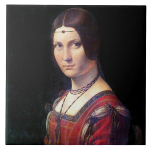 Azulejo De Cerâmica La Belle Ferronniere, Leonardo da Vinci