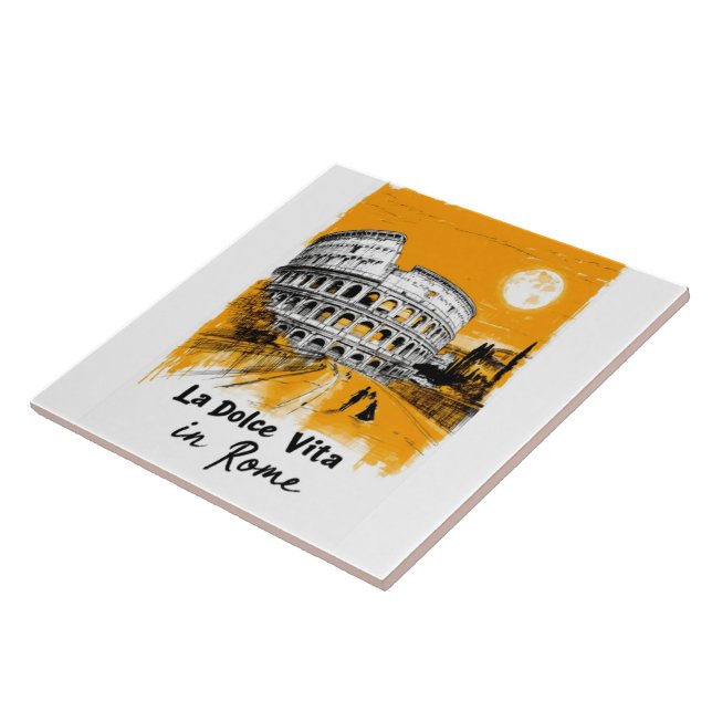 Azulejo De Cerâmica La Dolce Vita - Poster Art (Lateral)