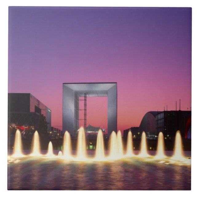 Azulejo De Cerâmica La Grande Arche, La Defense, Paris, França (Frente)