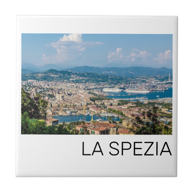 Azulejo De Cerâmica La Spezia Cityscape Liguria Itália Holiday Souveni (Frente)