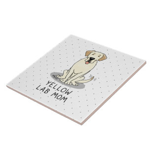 Azulejo De Cerâmica Lab Amarelo Mãe Labrador Retriever Mãe Cachorro