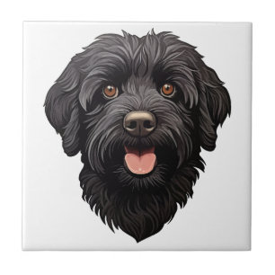 Azulejo De Cerâmica Labradoodle Black Dog