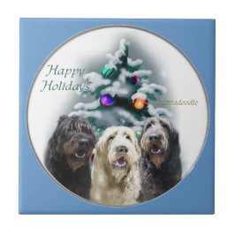 Azulejo De Cerâmica Labradoodle Christmas