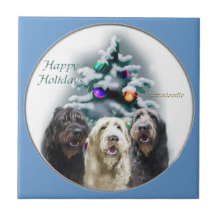 Azulejo De Cerâmica Labradoodle Christmas