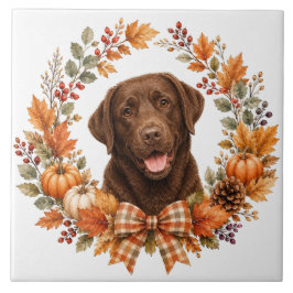 Azulejo De Cerâmica Labrador Chocolate Outono