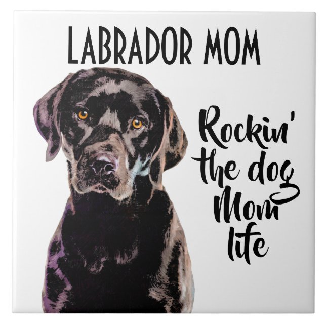 Azulejo De Cerâmica Labrador Mãe Azulejo Cerâmica (Frente)