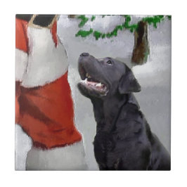 Azulejo De Cerâmica Labrador Retriever Christmas