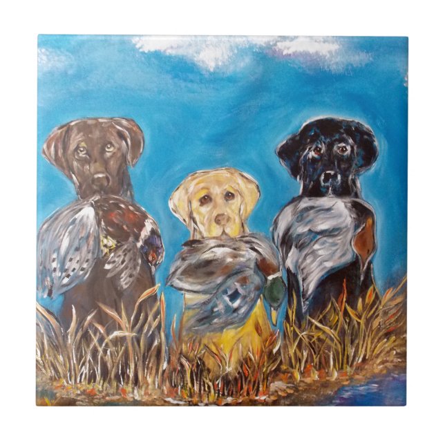 AZULEJO DE CERÂMICA  LABRADORES RETRIEVERS (Frente)