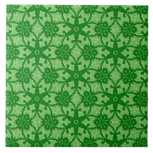 Azulejo De Cerâmica Lace antigo - esmeralda e verde limão