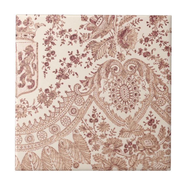 Azulejo De Cerâmica Lace Floral Rosa (Frente)