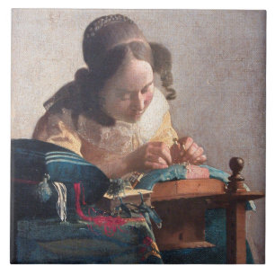 Azulejo De Cerâmica Lacemaker, Johannes Vermeer