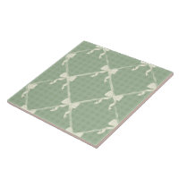 Laços Coquette com Padrão Xadrez Creme Verde Salvi