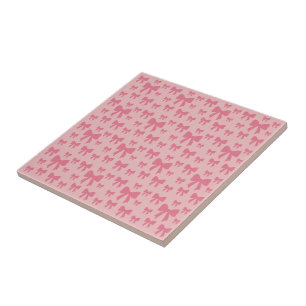 Azulejo De Cerâmica Laços Rosa de Tulipa da Moda em Rosa Boho Chic