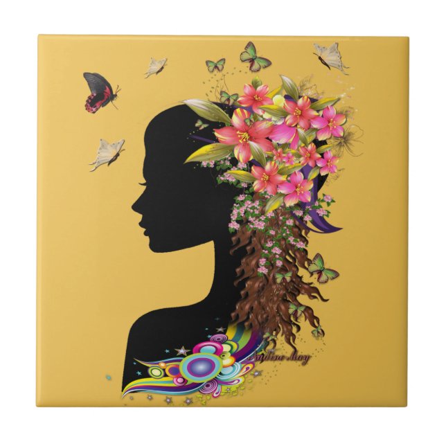 Azulejo De Cerâmica Ladies Fantasy Fashion (Frente)