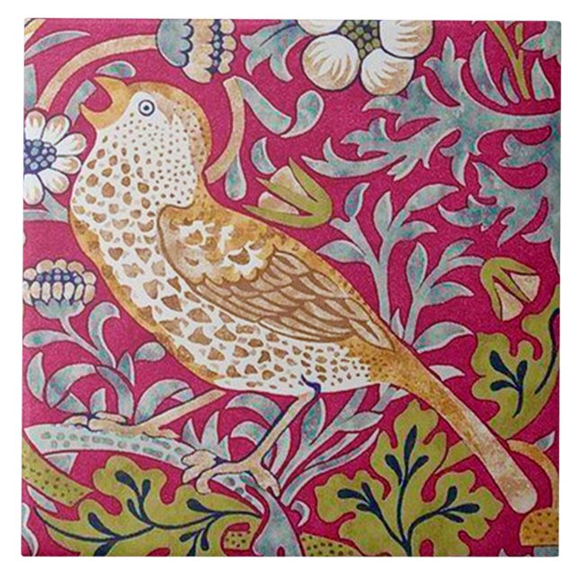 Azulejo De Cerâmica Ladrão de Morango, William Morris (Frente)