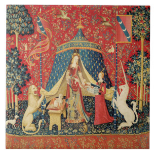 Azulejo De Cerâmica LADY E UNICORN Lion,Flores Fantásticas,Animais