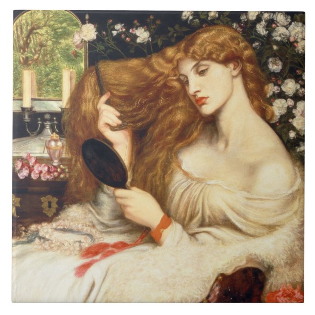 Azulejo De Cerâmica Lady Lilith (Beleza Impressionante com Cabelo Verm (Frente)
