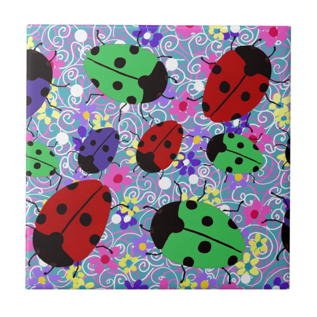 Azulejo De Cerâmica Ladybug (Frente)