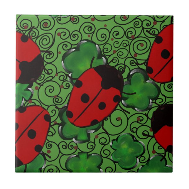 Azulejo De Cerâmica Ladybug (Frente)