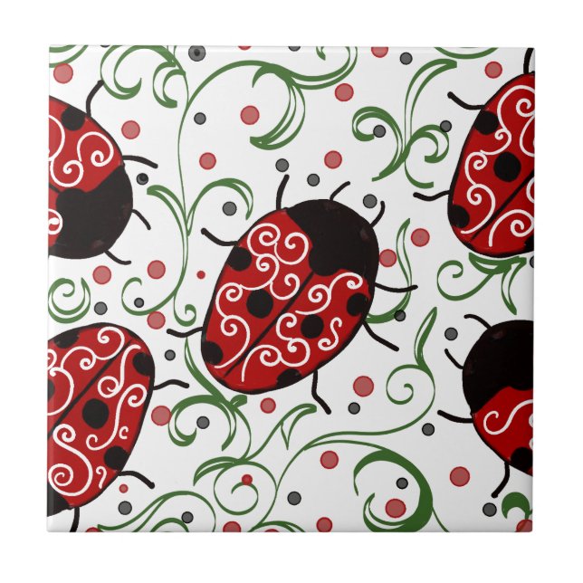 Azulejo De Cerâmica Ladybug (Frente)