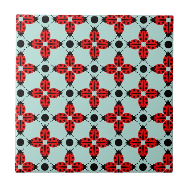 Azulejo De Cerâmica Ladybug Pattern (Frente)