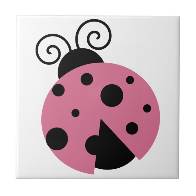 Azulejo De Cerâmica Ladybug Rosa (Frente)