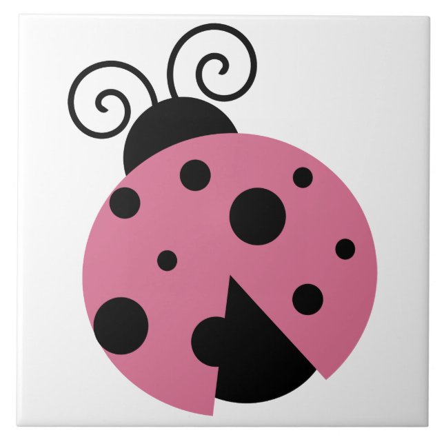 Azulejo De Cerâmica Ladybug Rosa (Frente)