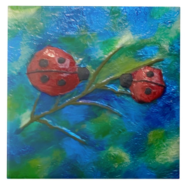 Azulejo De Cerâmica Ladybugs (Frente)