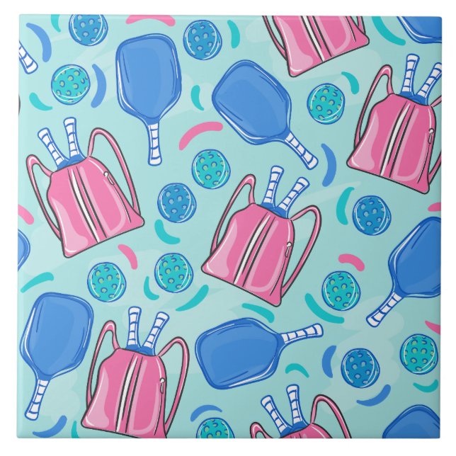 Azulejo De Cerâmica Lagartas-de-taça e bolas azuis (Frente)