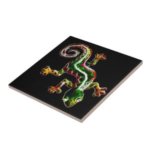 Azulejo De Cerâmica Lagarto de Fractalius