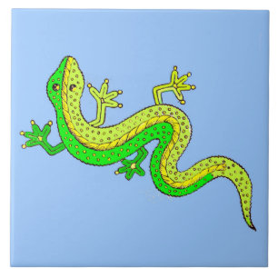 Azulejo De Cerâmica lagarto verde