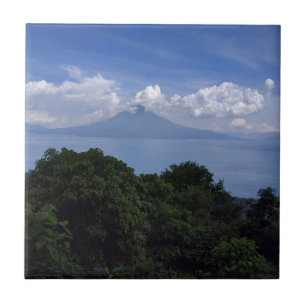 Azulejo De Cerâmica Lago Atitlan Volcanoes