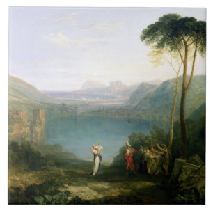 Azulejo De Cerâmica Lago Avernus joseph Mallord William Turner : Aene