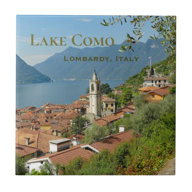 Azulejo De Cerâmica Lago Como Lombardy Itália (Frente)