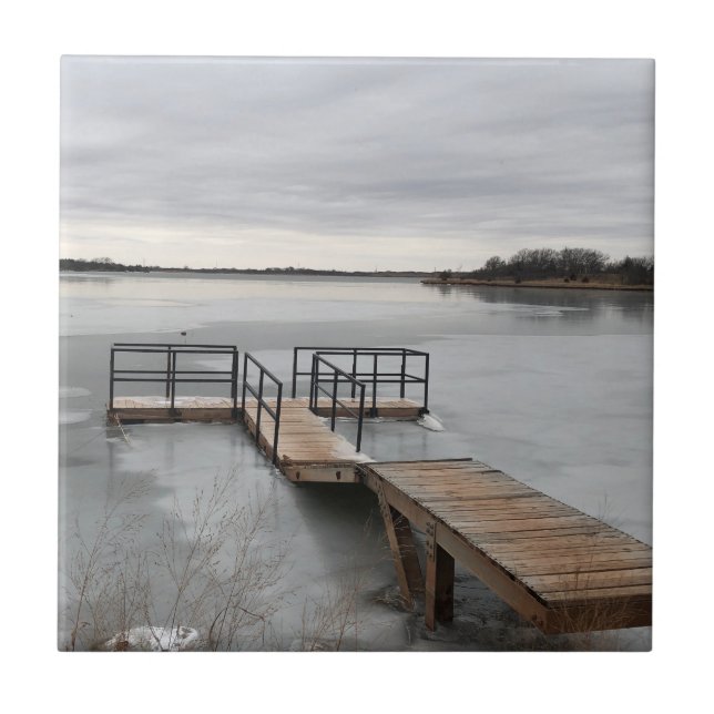 Azulejo De Cerâmica Lago congelado (Frente)