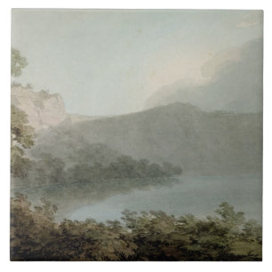 Azulejo De Cerâmica Lago de Vico entre Roma e Florença, 1783 (grap