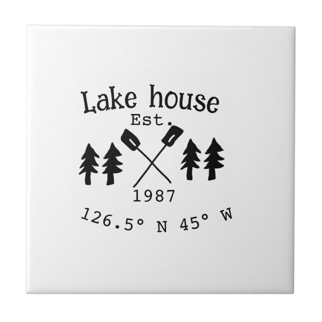 Azulejo De Cerâmica Lago House ets. Data ano em que as coordenadas per (Frente)