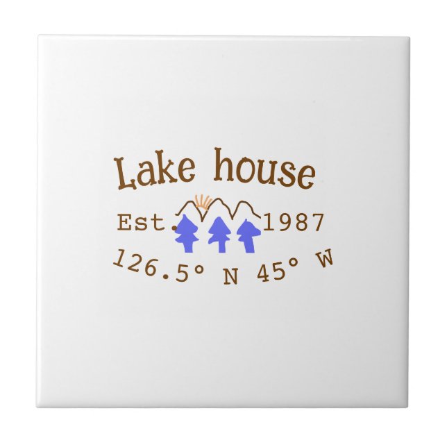 Azulejo De Cerâmica Lago House ets. Data ano em que as coordenadas per (Frente)