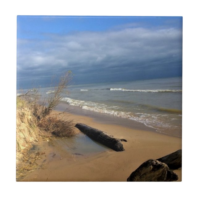 Azulejo De Cerâmica Lago Michigan, Sheboygan, Wisconsin (Frente)