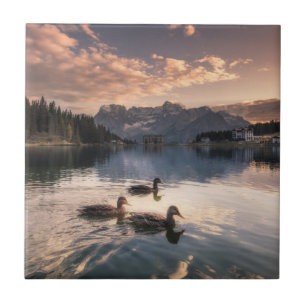 Azulejo De Cerâmica Lago Misurina Dolomites, Italia