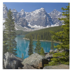 Azulejo De Cerâmica Lago Moraine, Canadian Rockies, Alberta, Canadá