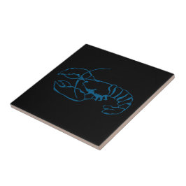Azulejo De Cerâmica Lagosta Azul Animal Marinho Desenho Simples de Lin