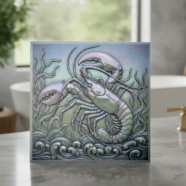 Azulejo De Cerâmica Lagosta Metálica Iridescente ID1223