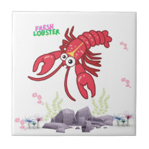 Lagosta vermelha amistosa olhos grandes e faixa am