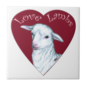 Azulejo De Cerâmica Lambs de Amor