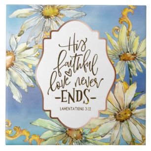 Azulejo De Cerâmica Lamentações 3:22 Seu Amor Fiel Nunca Termina
